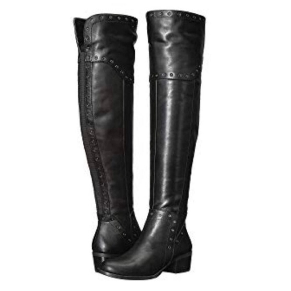 Vince Camuto Black Leather OTK Boots 8.5